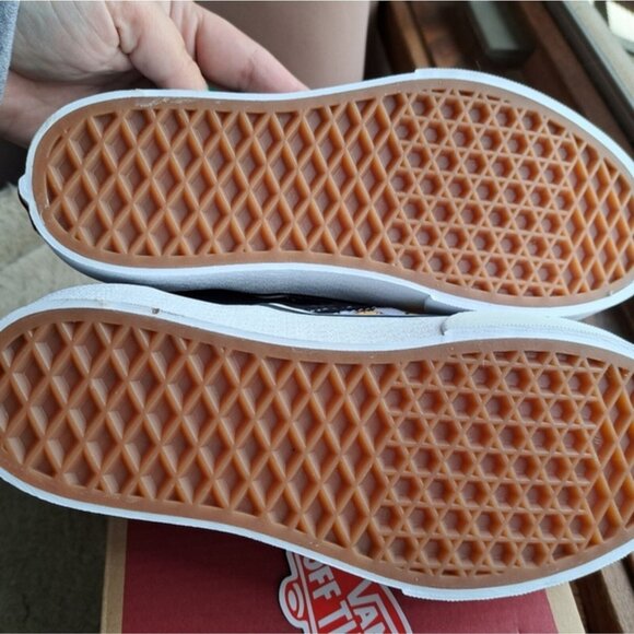 Vans Classic Slip-On Platform Women 5 Embroidered Poppy Checkerboard - Picture 3 of 7